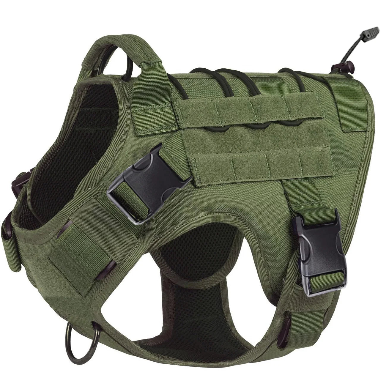 Tactical Dog Harness with Handle - Adjustable No-Pull Service Dog Vest with Hook & Loop Panels