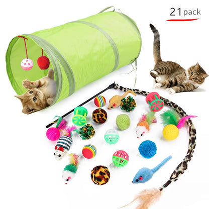 Variety Pack of Kitten Toys - Combination Set of Engaging Cat Toys Including Sisal Mouse, Bell, and Ball