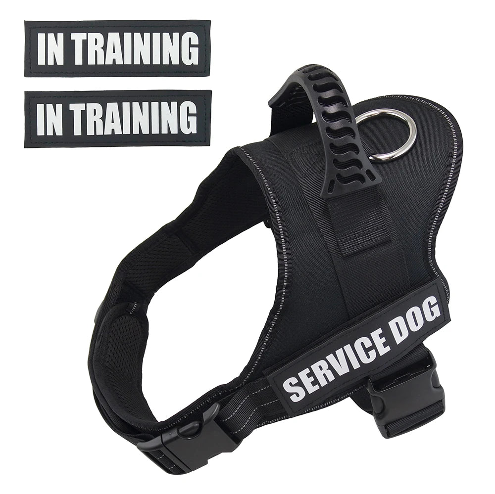 Premium Service Dog and Emotional Support Harness Vest with Removable Reflective Patches for Medium to Large Dogs