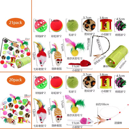 Variety Pack of Kitten Toys - Combination Set of Engaging Cat Toys Including Sisal Mouse, Bell, and Ball