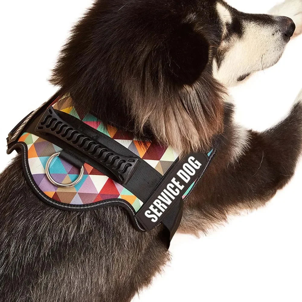 Premium Service Dog and Emotional Support Harness Vest with Removable Reflective Patches for Medium to Large Dogs