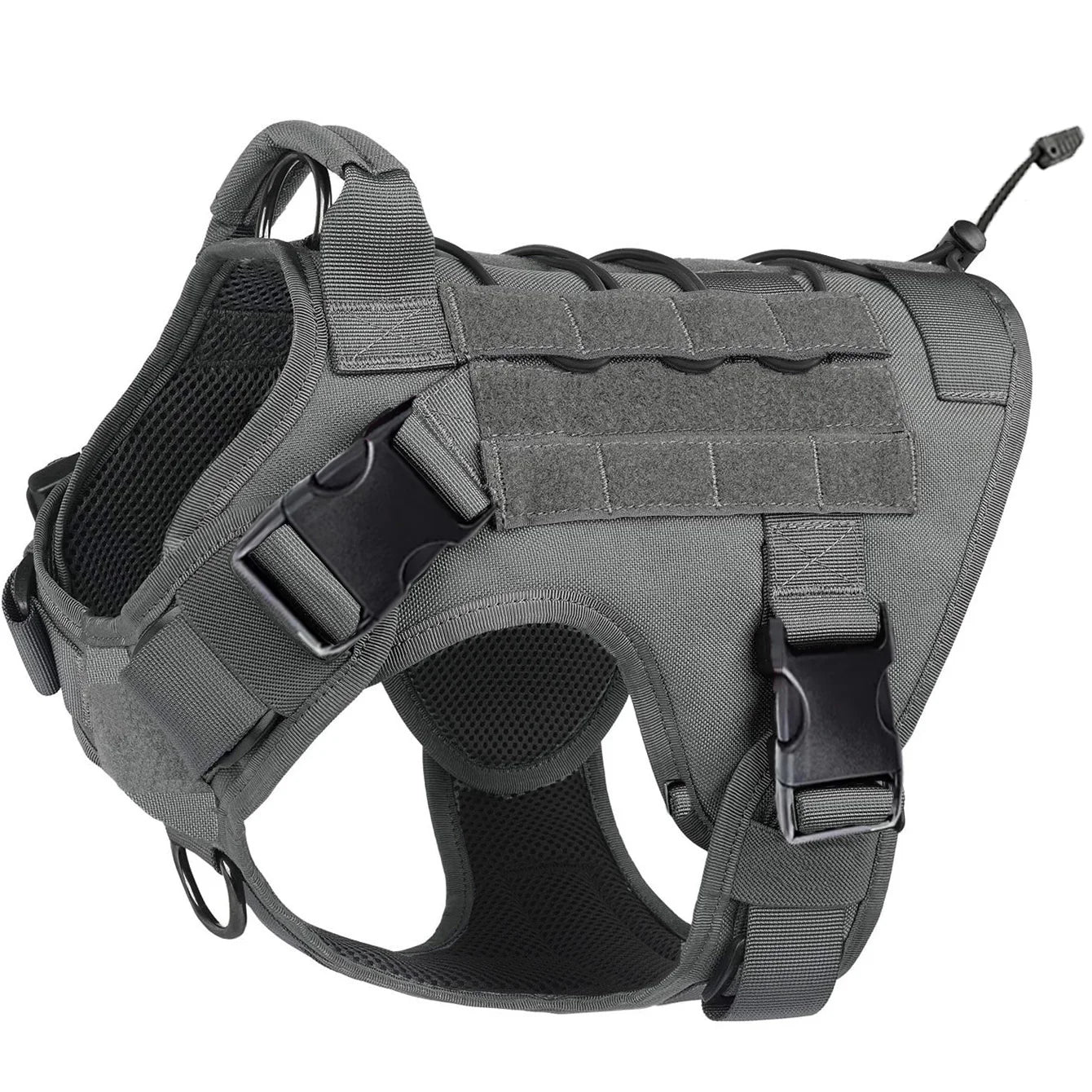 Tactical Dog Harness with Handle - Adjustable No-Pull Service Dog Vest with Hook & Loop Panels