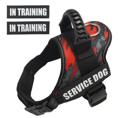 Premium Service Dog and Emotional Support Harness Vest with Removable Reflective Patches for Medium to Large Dogs