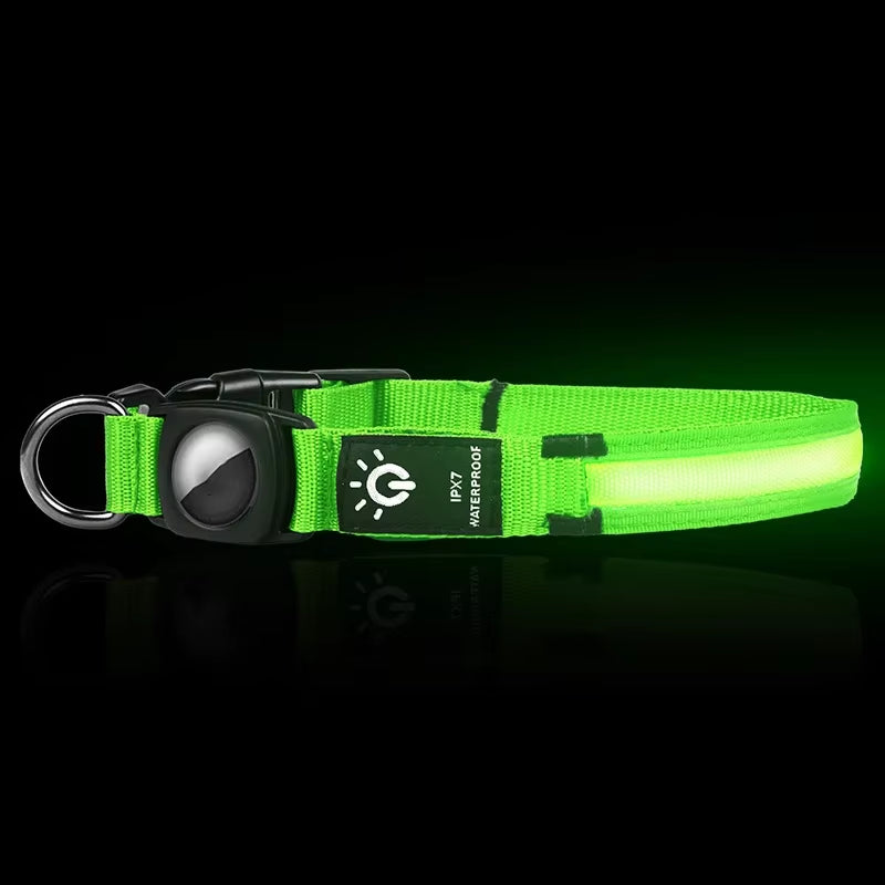 Airtag Protective Sleeve Dog Collar with Waterproof LED Features - Luminous Cat Collar