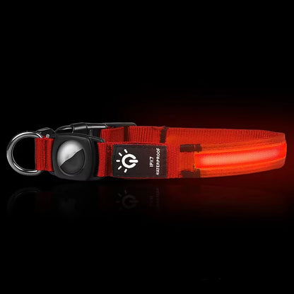 Airtag Protective Sleeve Dog Collar with Waterproof LED Features - Luminous Cat Collar
