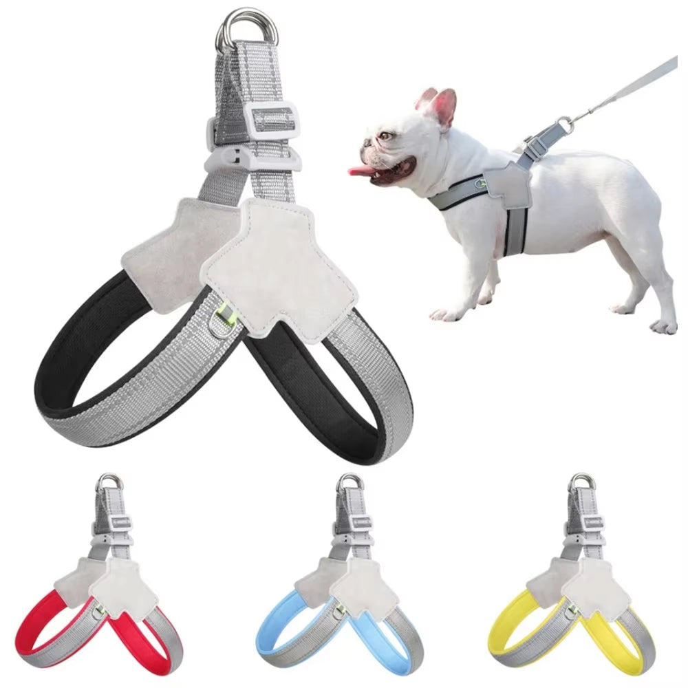Reflective No-Pull Pet Harness for Small to Medium Dogs and Cats - Adjustable Vest for Pugs, Chihuahuas, and Bulldogs