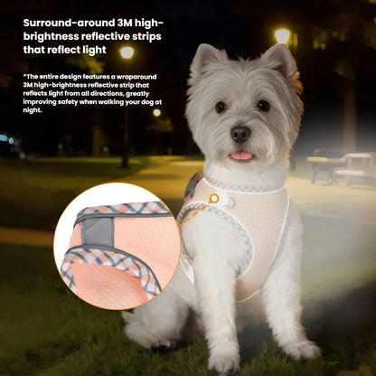 Reflective Adjustable Pet Harness and Leash Set for Small to Medium Dogs and Cats - Ideal for Outdoor Walking