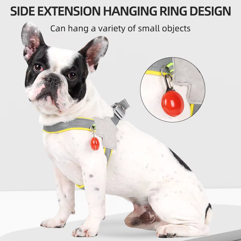 Reflective No-Pull Pet Harness for Small to Medium Dogs and Cats - Adjustable Vest for Pugs, Chihuahuas, and Bulldogs