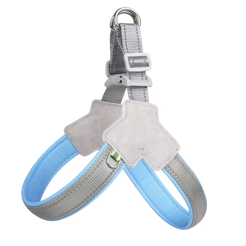 Reflective No-Pull Pet Harness for Small to Medium Dogs and Cats - Adjustable Vest for Pugs, Chihuahuas, and Bulldogs
