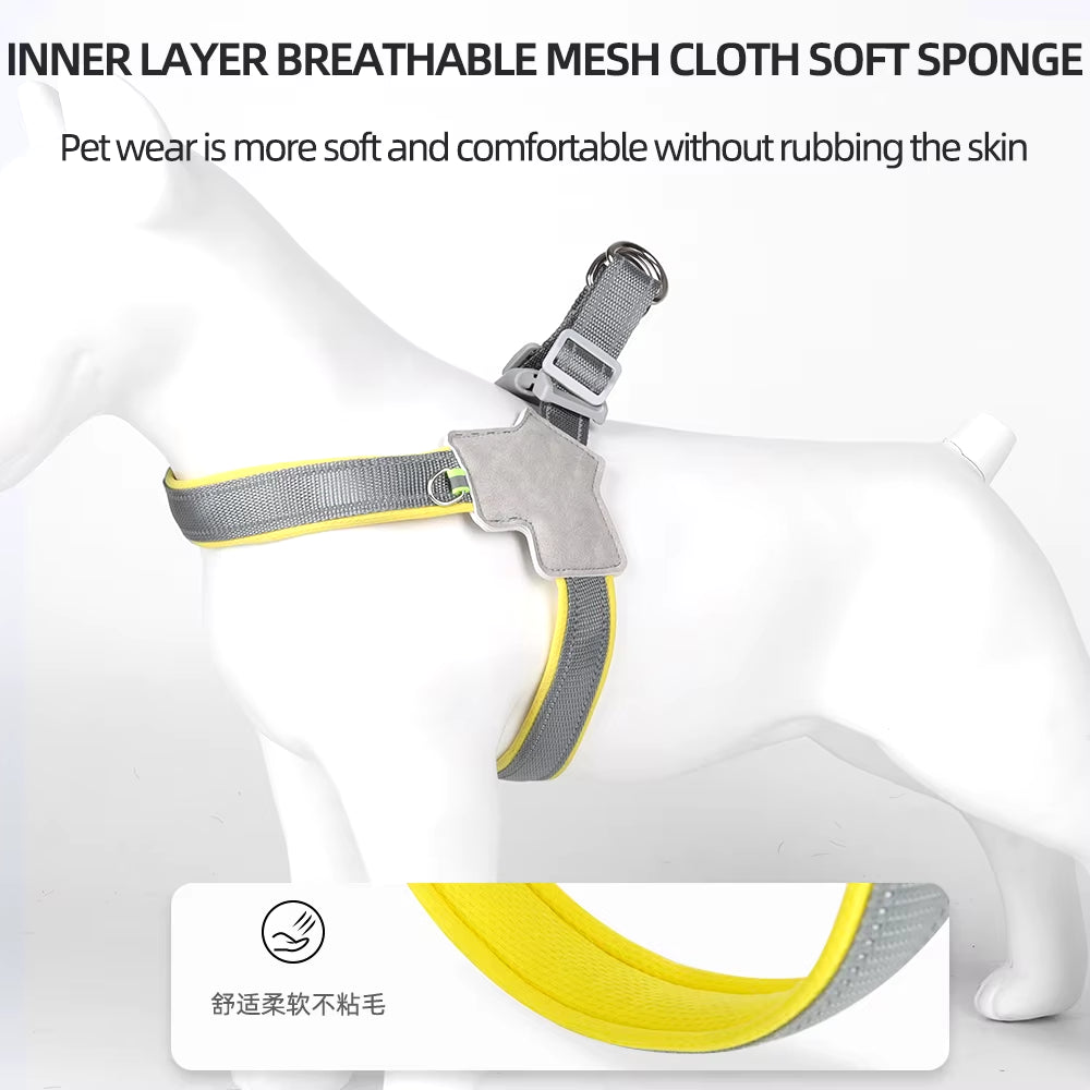 Reflective No-Pull Pet Harness for Small to Medium Dogs and Cats - Adjustable Vest for Pugs, Chihuahuas, and Bulldogs