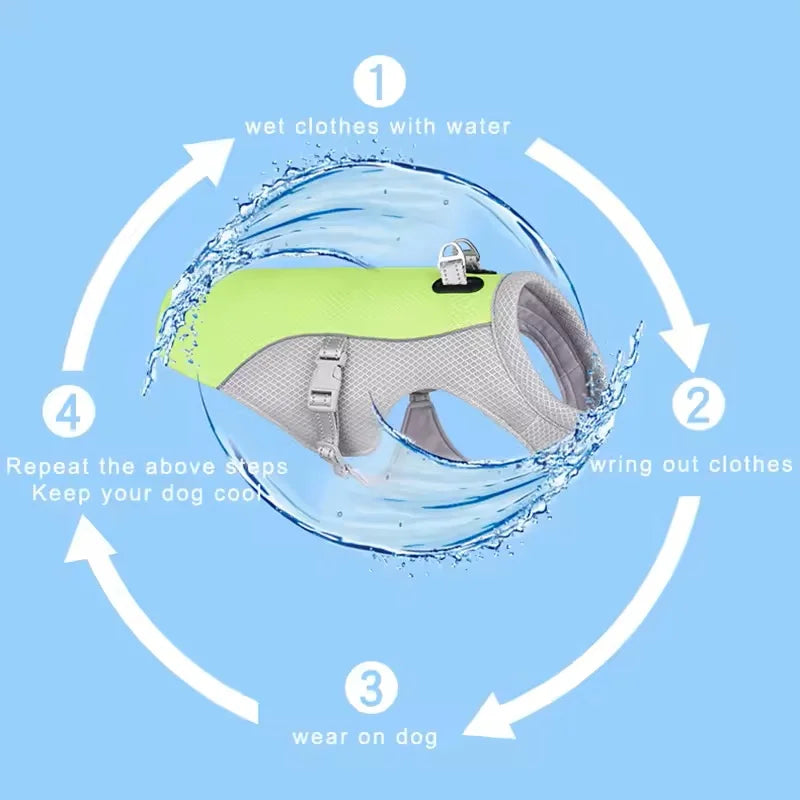 Summer Dog Cooling Vest - Heat-Resistant, Breathable, Sun-Proof Apparel for Small and Large Dogs During Outdoor Activities
