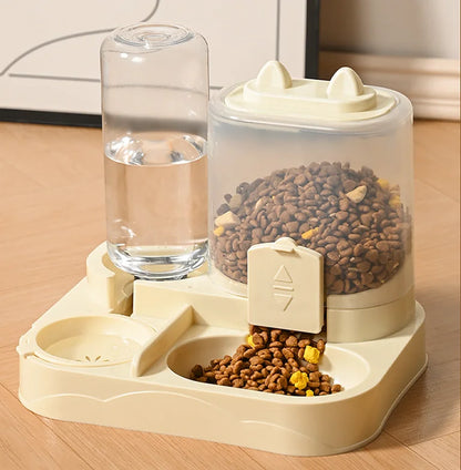 Automatic Pet Feeder and Water Dispenser with Large Capacity Storage for Cats