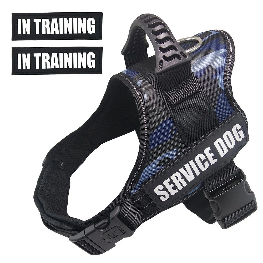 Premium Service Dog and Emotional Support Harness Vest with Removable Reflective Patches for Medium to Large Dogs