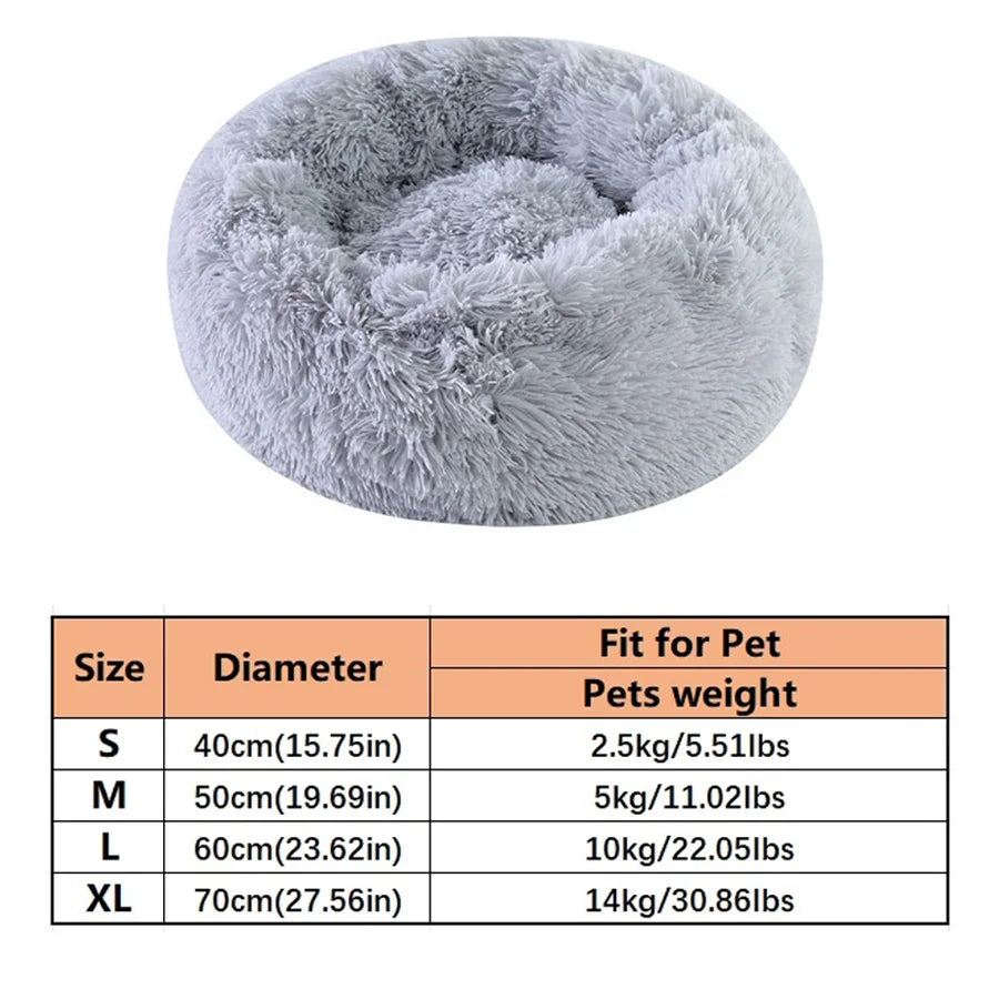 Cozy Plush Donut Cat Bed - Soft, Warm & Washable Comfort for Small to Medium Pets