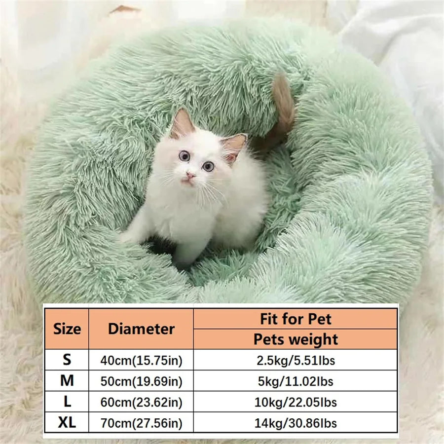 Cozy Plush Donut Cat Bed - Soft, Warm & Washable Comfort for Small to Medium Pets