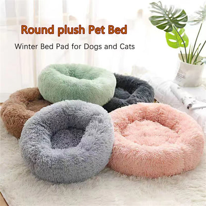 Cozy Plush Donut Cat Bed - Soft, Warm & Washable Comfort for Small to Medium Pets