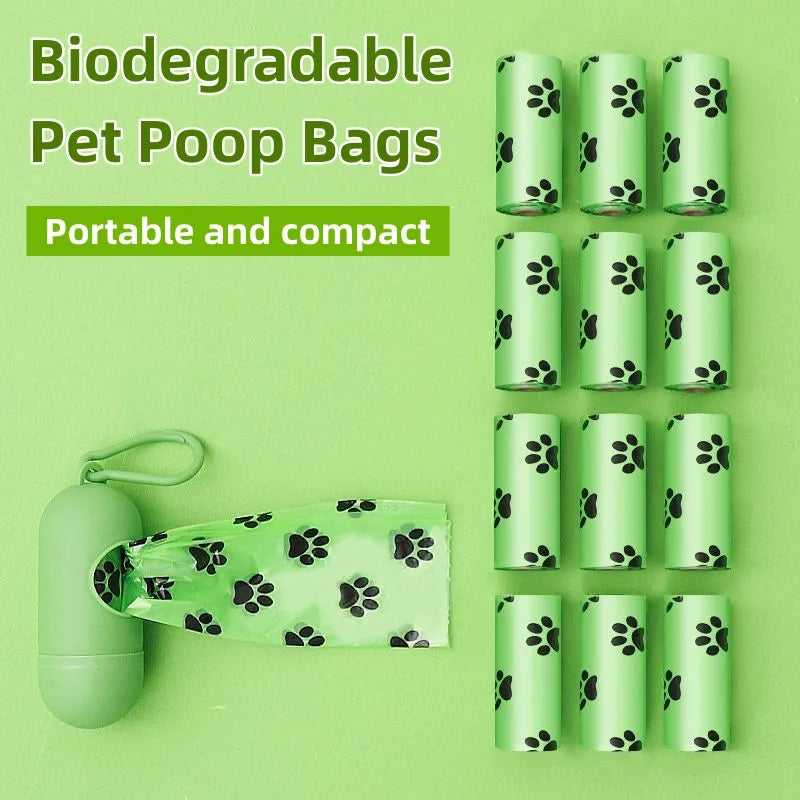 Eco-Friendly Biodegradable Dog Poop Bags - Thickened, Portable & Scented with Organizer for Stress-Free Outdoor Walks