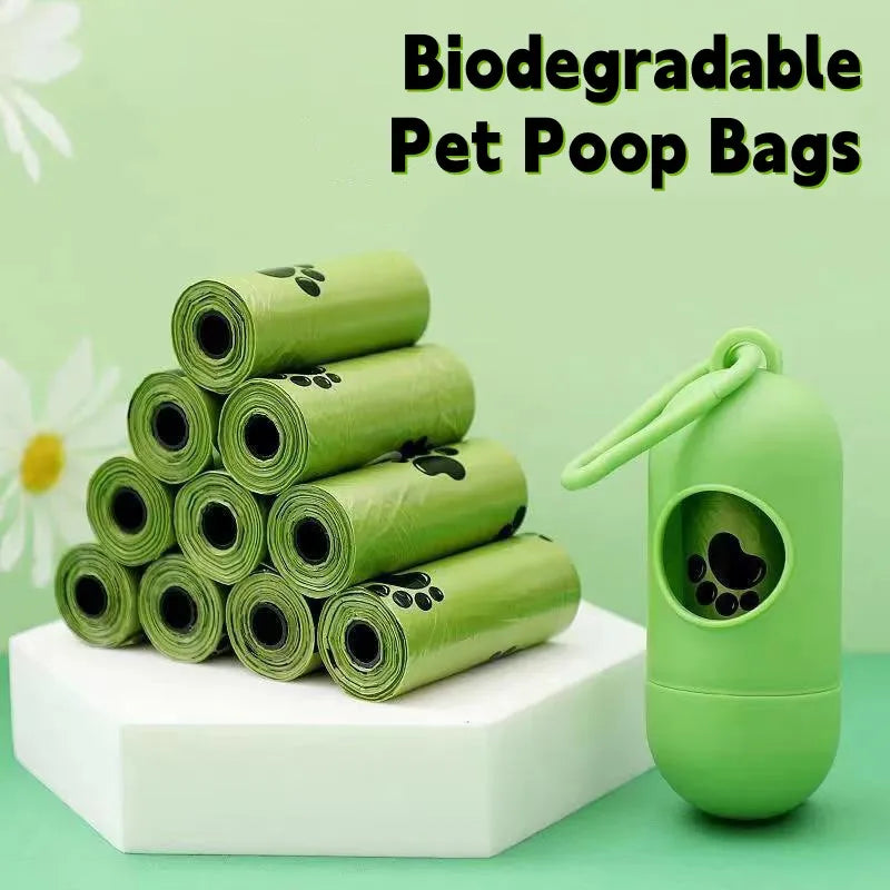 Eco-Friendly Biodegradable Dog Poop Bags - Thickened, Portable & Scented with Organizer for Stress-Free Outdoor Walks