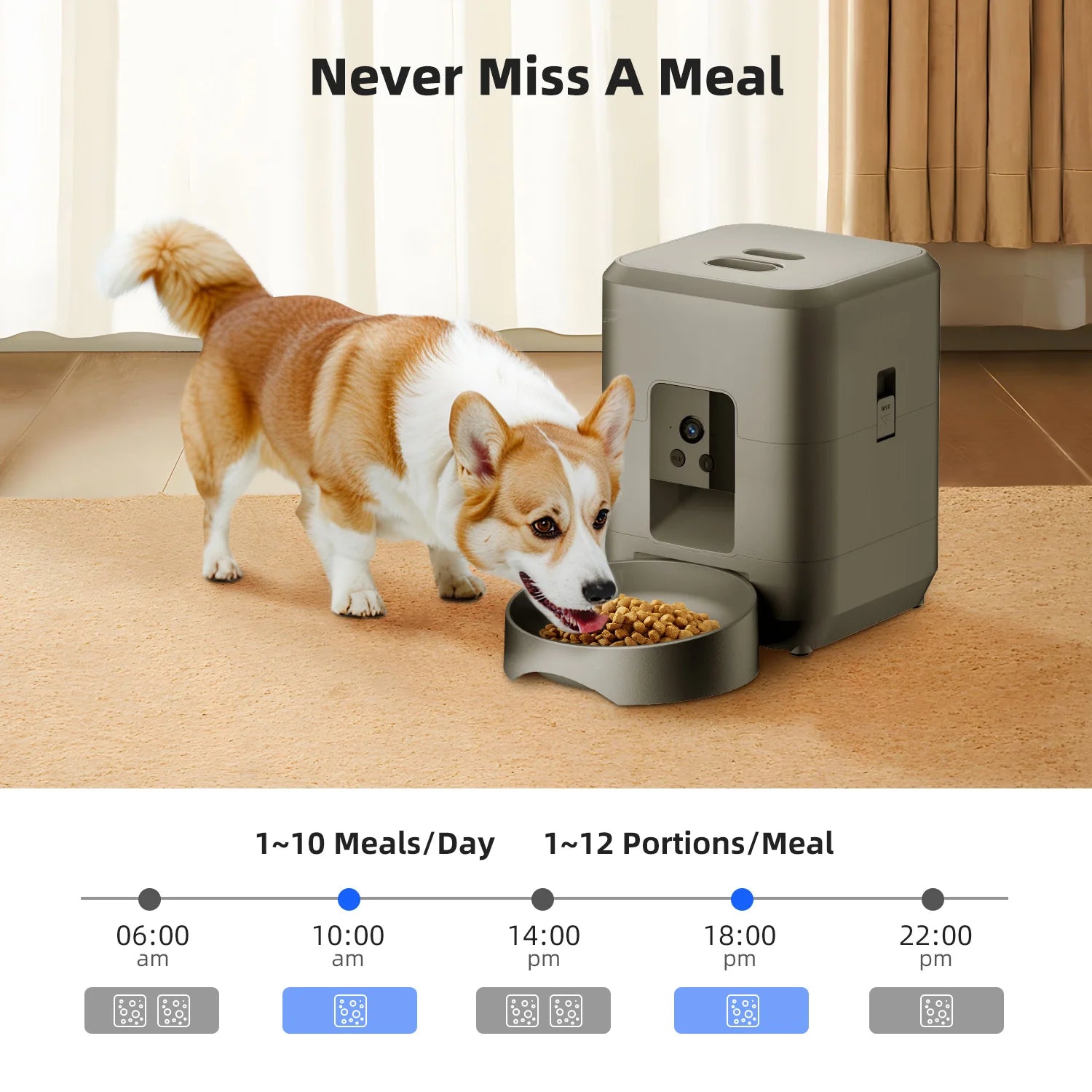 Smart 2L Automatic Pet Feeder with Timer and Camera - Perfect for Cats and Dogs!