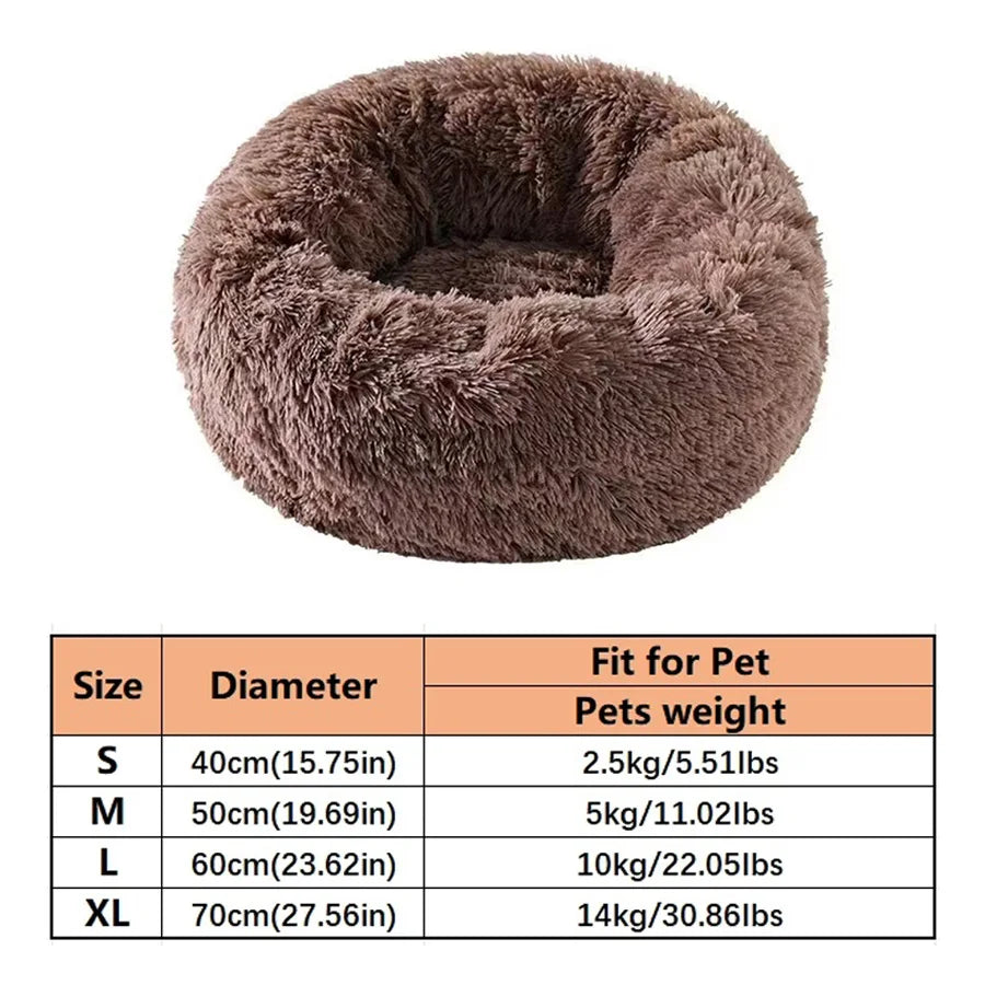 Cozy Plush Donut Cat Bed - Soft, Warm & Washable Comfort for Small to Medium Pets