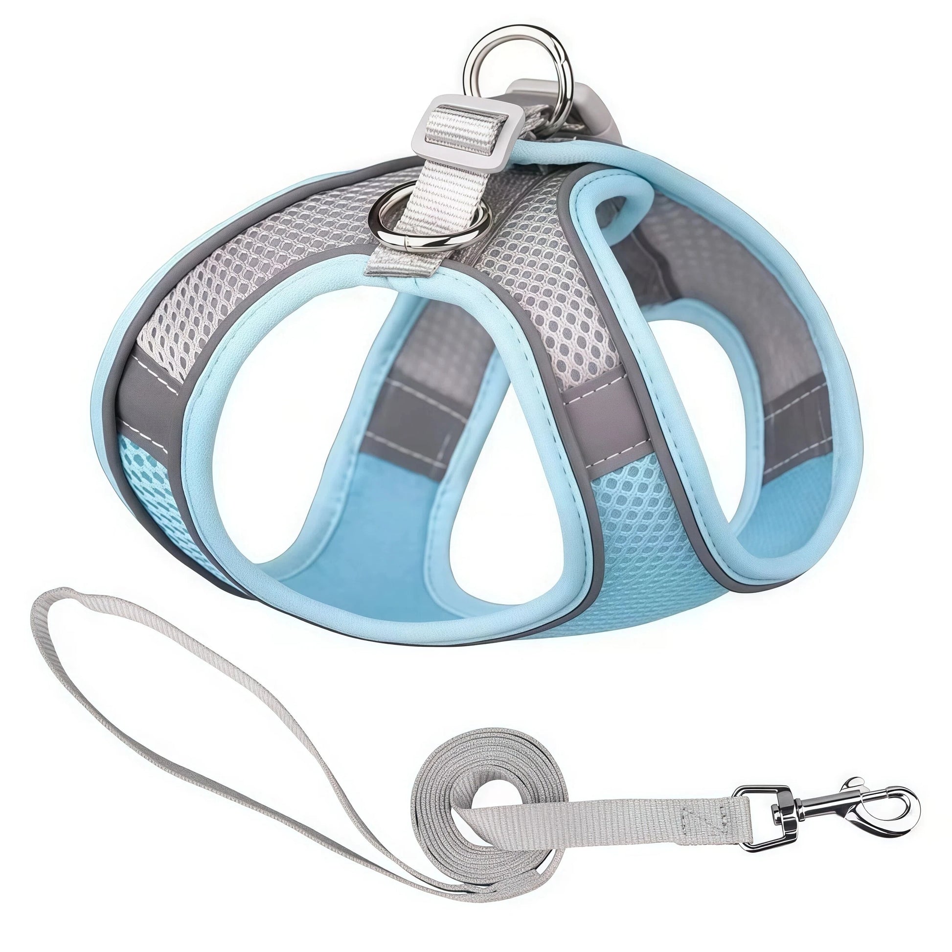 Reflective Adjustable Pet Harness and Leash Set for Small to Medium Dogs and Cats - Ideal for Outdoor Walking
