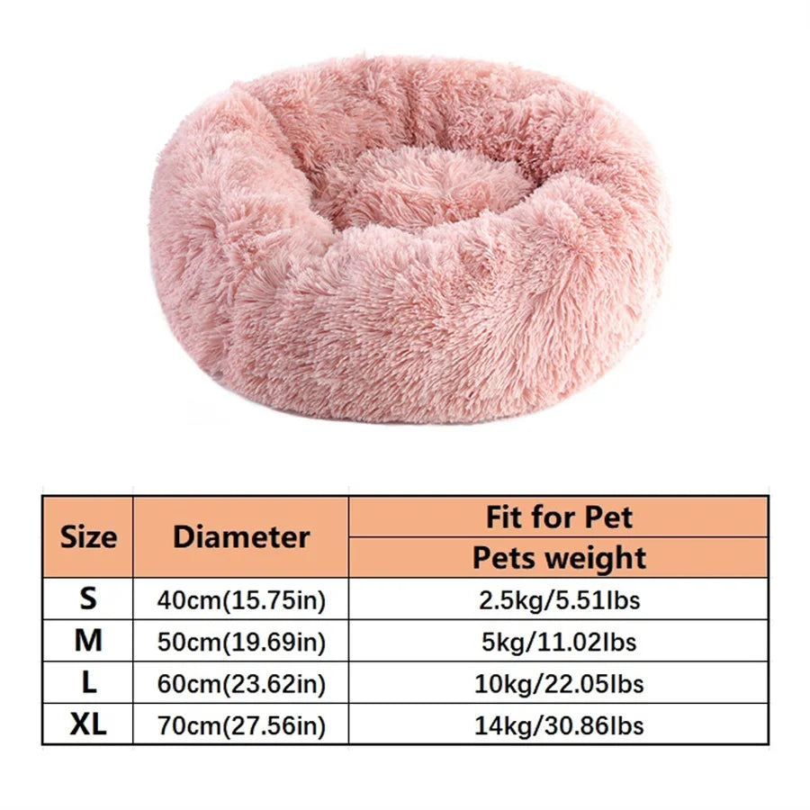 Cozy Plush Donut Cat Bed - Soft, Warm & Washable Comfort for Small to Medium Pets