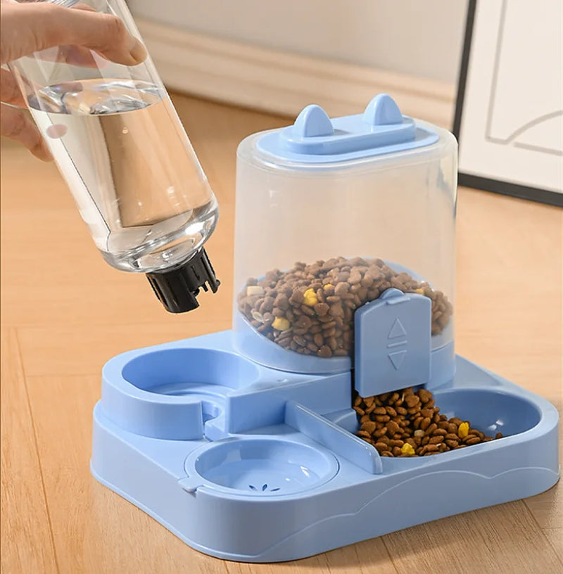 Automatic Pet Feeder and Water Dispenser with Large Capacity Storage for Cats