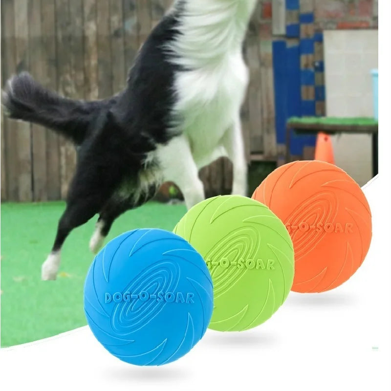 Eco-Friendly Silicone Flying Disk Toy for Dogs - Interactive Training and Chew-Resistant Pet Supply