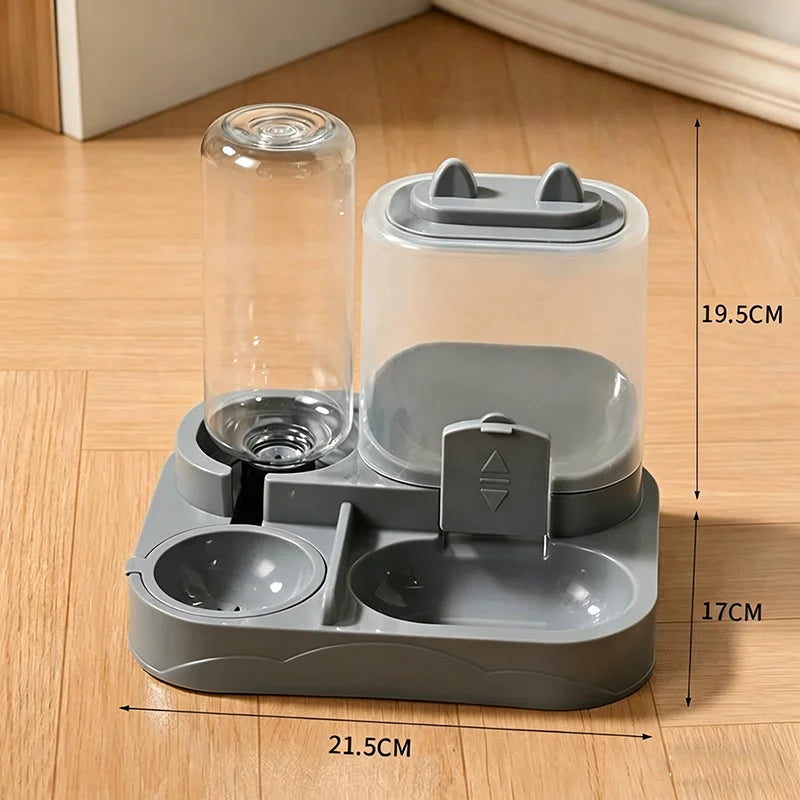 Automatic Pet Feeder and Water Dispenser with Large Capacity Storage for Cats