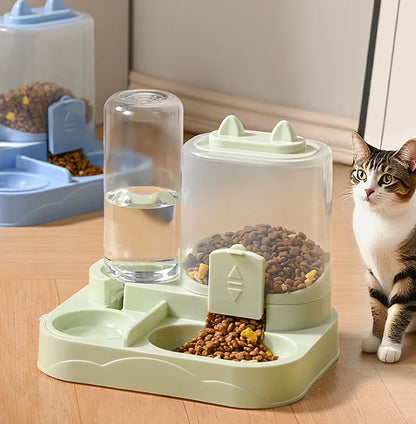 Automatic Pet Feeder and Water Dispenser with Large Capacity Storage for Cats