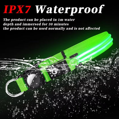 Airtag Protective Sleeve Dog Collar with Waterproof LED Features - Luminous Cat Collar