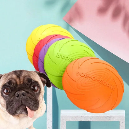 Eco-Friendly Silicone Flying Disk Toy for Dogs - Interactive Training and Chew-Resistant Pet Supply