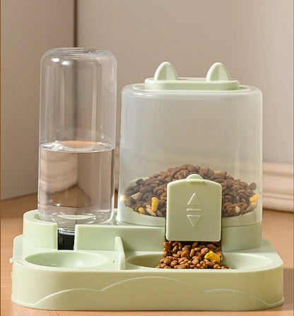 Automatic Pet Feeder and Water Dispenser with Large Capacity Storage for Cats