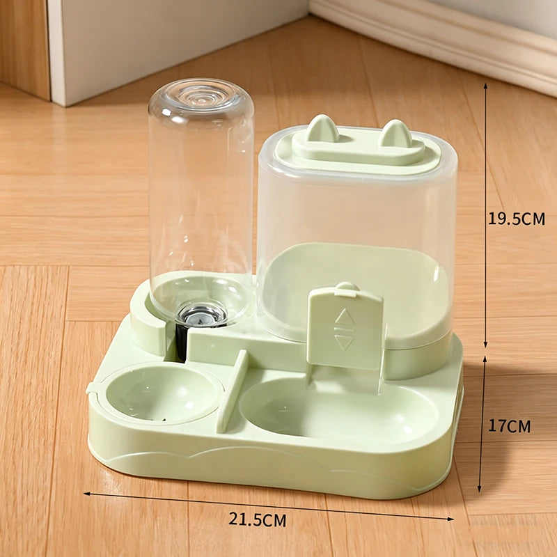 Automatic Pet Feeder and Water Dispenser with Large Capacity Storage for Cats