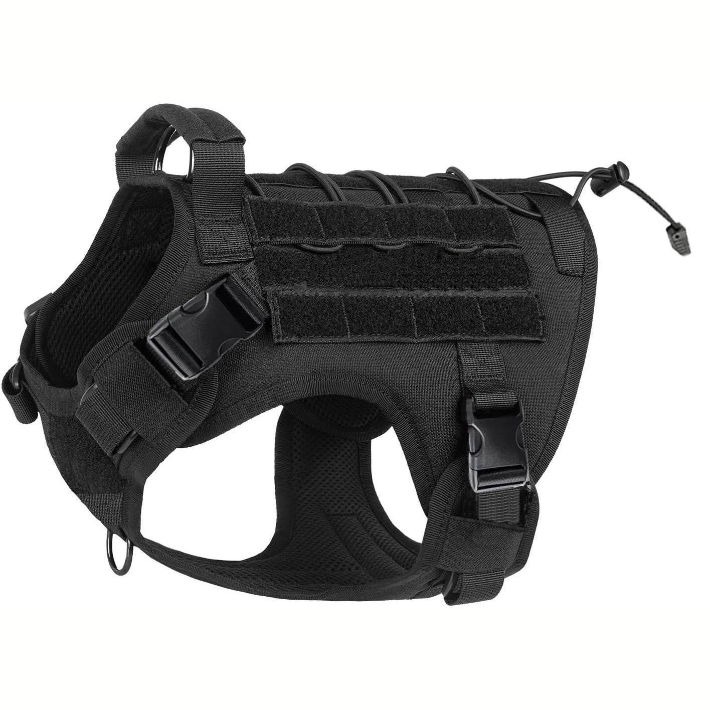 Tactical Dog Harness with Handle - Adjustable No-Pull Service Dog Vest with Hook & Loop Panels