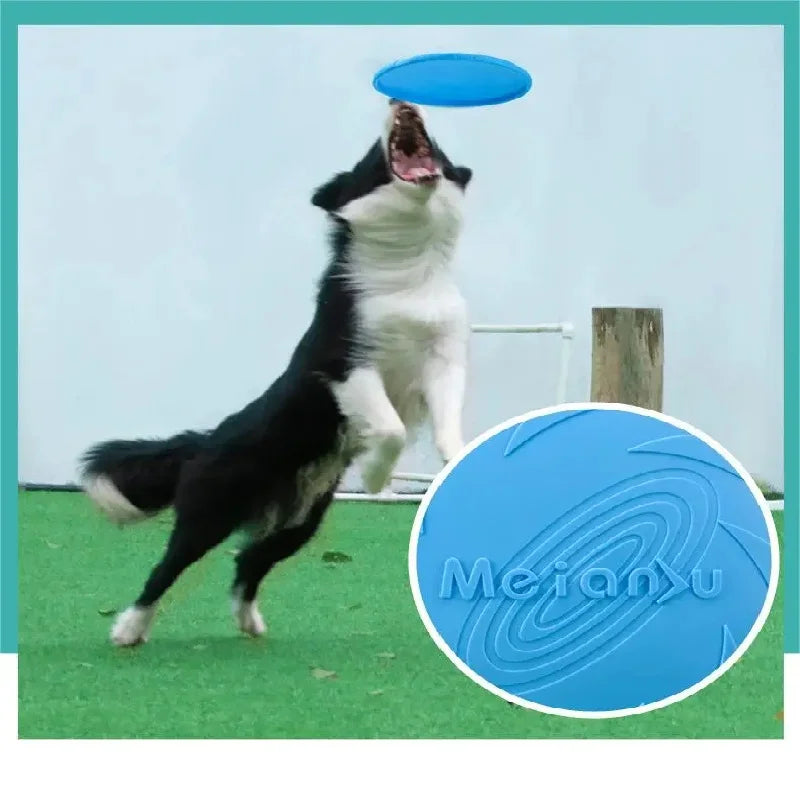 Eco-Friendly Silicone Flying Disk Toy for Dogs - Interactive Training and Chew-Resistant Pet Supply