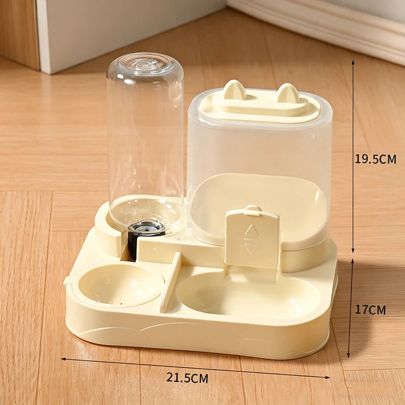 Automatic Pet Feeder and Water Dispenser with Large Capacity Storage for Cats