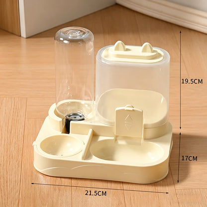 Automatic Pet Feeder and Water Dispenser with Large Capacity Storage for Cats